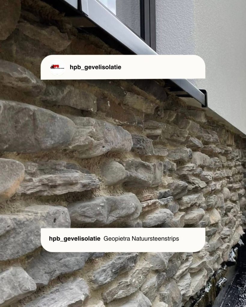 Geopietra natuursteenstrips op gevelisolatie door HPB Gevelisolatie – foto 1 van 1