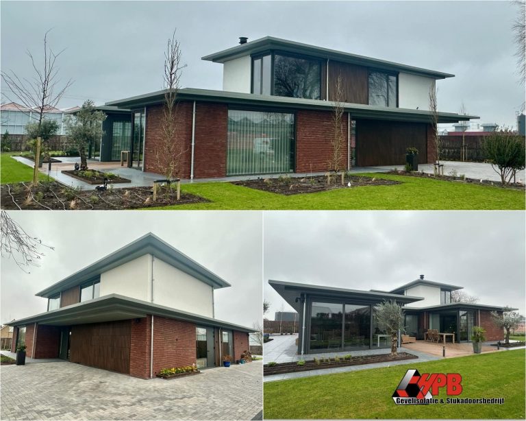 Gevelisolatie bij een nieuwbouwvilla in Naaldwijk door HPB Gevelisolatie – foto 1 van 2