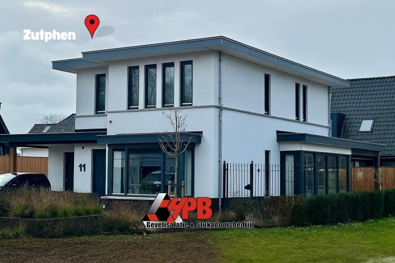 Gevelisolatie en sierpleister bij nieuwbouw in Zutphen door HPB Gevelisolatie – foto 1 van 2